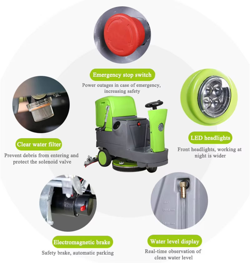 Factory Use Ride on Warehouse Vacuum Floor Sweeper