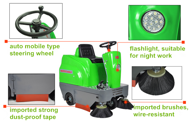 Factory Use Ride on Warehouse Vacuum Floor Sweeper